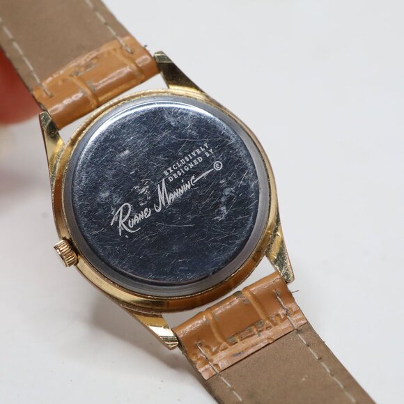 Vintage Ruane Manning Horse Watch Equestrian Gold Tone Faux Leather Band Quartz - Picture 7 of 11